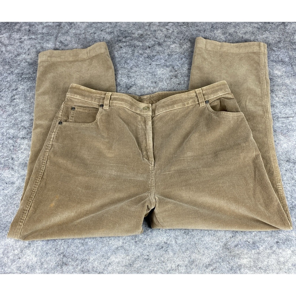 Woolrich Women's 16 Brown Corduroy Pants Relaxed Straight Leg Camping Hike